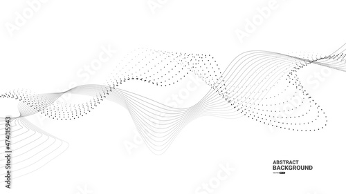 White abstract background with flowing particles. Digital future technology concept. vector illustration.	
