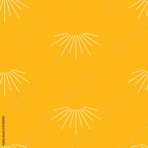 Geometric sunshine pattern repeat retro mid century illustrations inspired by Palm Springs summer. Vector illustration. Fun and cute summer surface design.