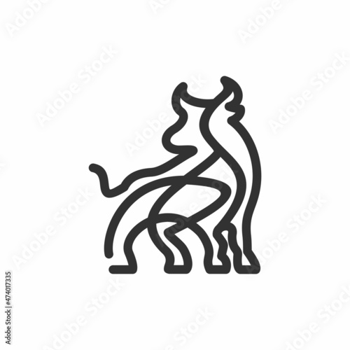 playful minimalist animal bull logo design. modern icon  template vector