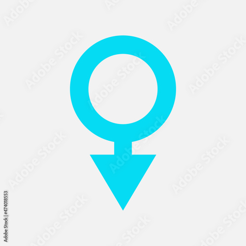 Blue Masculine Gender Symbol Icon