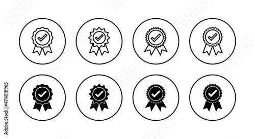 Approved icon set. Certified Medal Icon