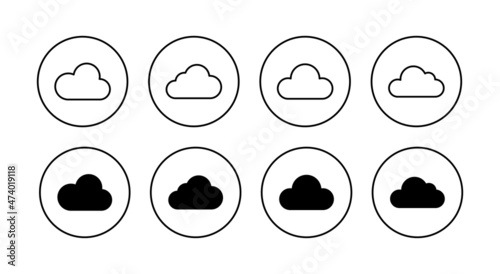 Cloud icons set. cloud sign and symbol