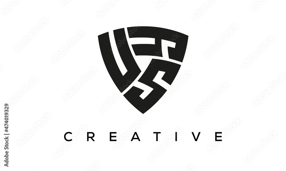 Shield letters USY creative logo Shield letters USY creative logo