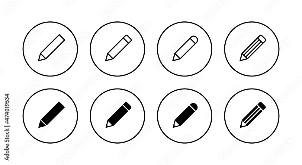 Pencil icons set. pen sign and symbol. edit icon vector Pencil icons set. pen sign and symbol. edit icon vector