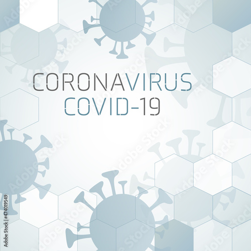 Covid 19 science illustration - coronavirus sars cov 2 - sleek blue design