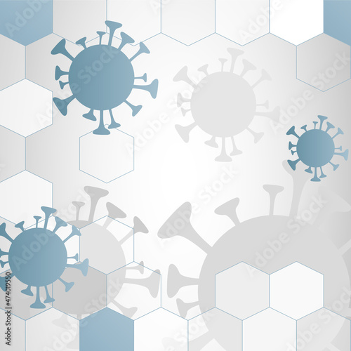 Covid 19 science illustration - coronavirus sars cov 2 - sleek blue design