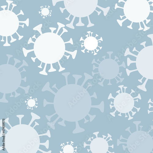 Covid 19 science illustration - coronavirus sars cov 2 - sleek blue design
