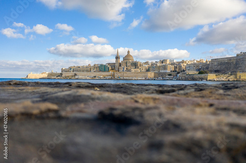 Malta, South Eastern Region, Valletta, Surface view of Marsamxett Harbour photo