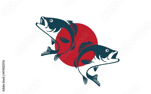 Jumping salmon,fish salmon vector illustration