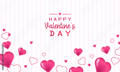 Valentine's Day background with hearts.