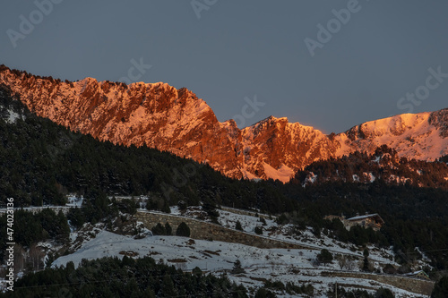 Winter sunsets in Andorra Pyrenees
