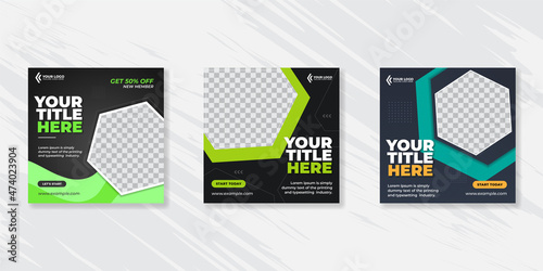 Gym and fitness social media post banner template