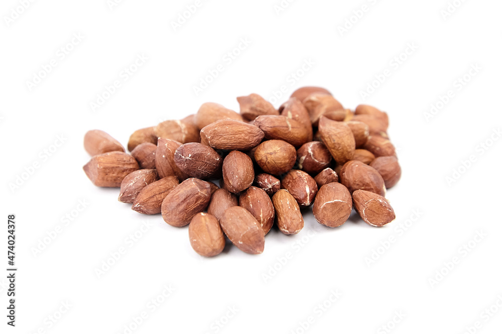 Peanuts isolated on white background. Shelled seeds Peanuts isolated on white background. Shelled seeds