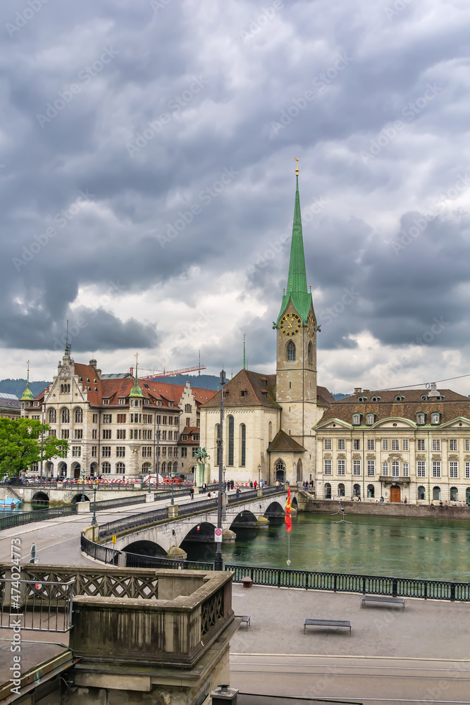 Fraumunster Church, Zurich, Switzerland