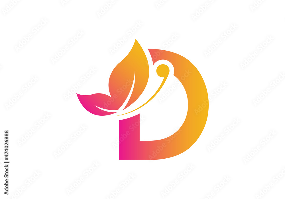 this is a creative letter D add butterfly icon design this is a creative letter D add butterfly icon design