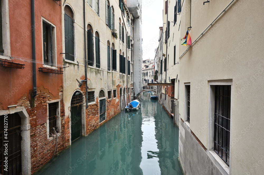 Old Town architecture and small canal in Venice