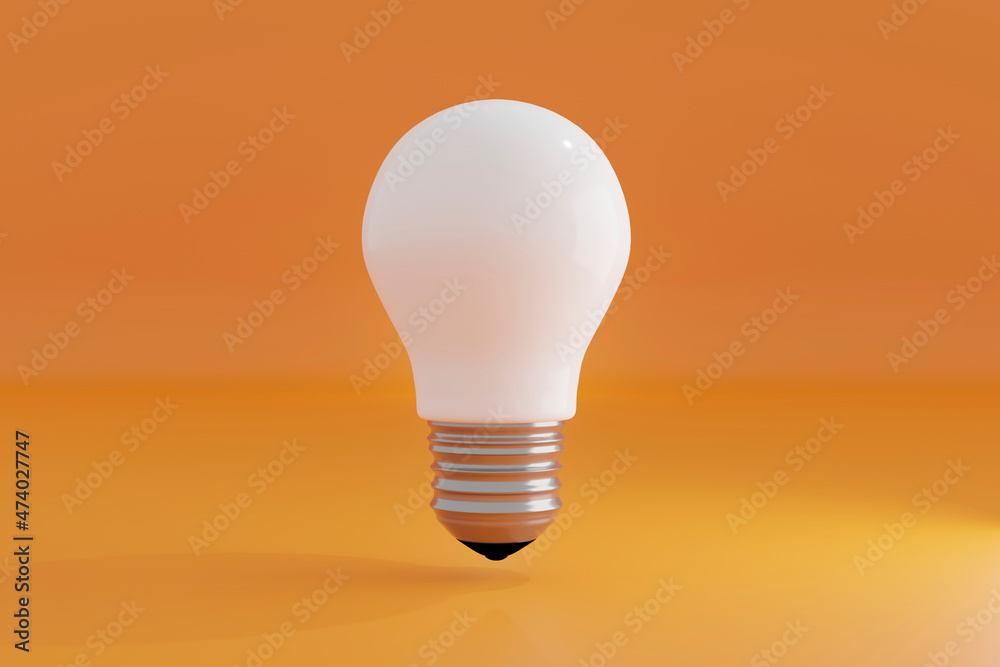 Three dimensional render of white opaque light bulb Three dimensional render of white opaque light bulb