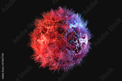 Three dimensional render of HIV virus photo