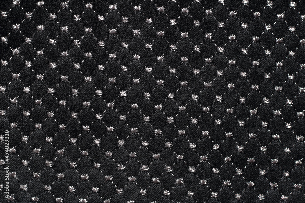 texture of black and white jacquard fabric with geometric pattern texture of black and white jacquard fabric with geometric pattern
