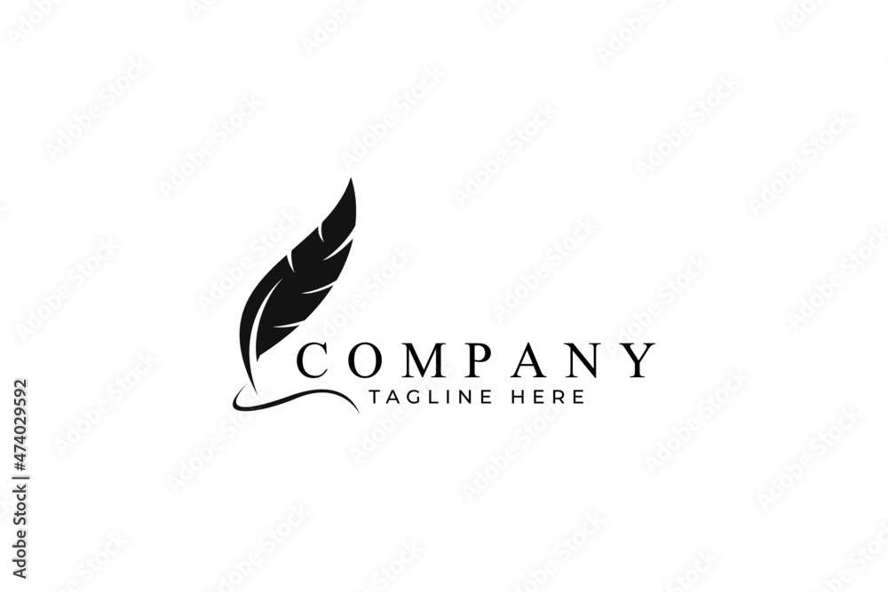 Feather logo design for a writer or publishers Feather logo design for a writer or publishers