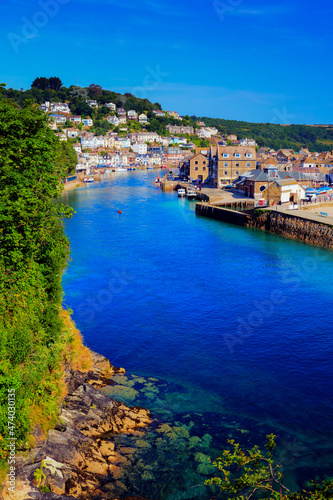 Looe Cornwall town and river beautiful blue sea south west coast town UK