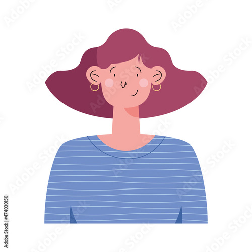 woman smiling character