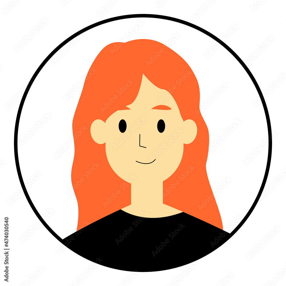 flat girl icon for web design flat girl icon for web design