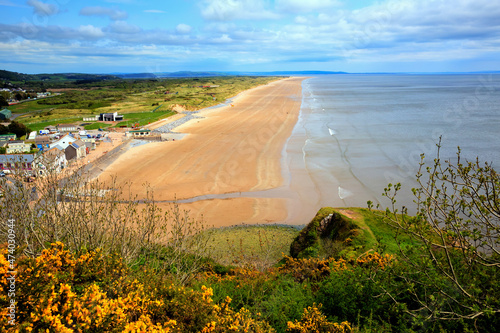 Pendine Sands Wales sandy beach known for land speed record attempts 

 photo