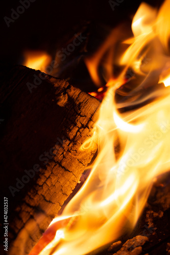 close up of burning fire