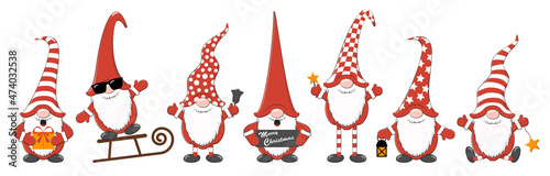 christmas time gnomes cartoon style