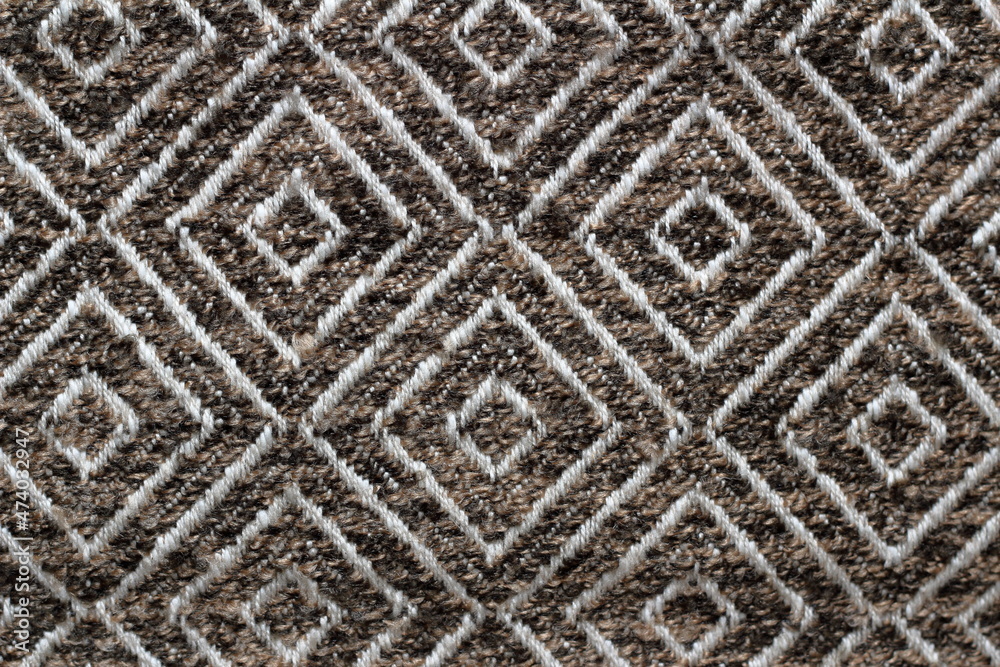 texture of furniture fabric with geometric pattern