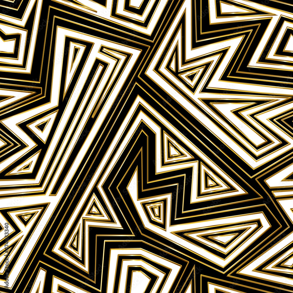 Golden frame geometric seamless pattern. Golden frame geometric seamless pattern.