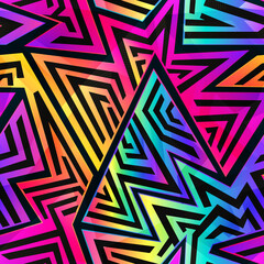 Keuken achterwand Kleurrijk patronen Regenboog gradiënt geometrisch patroon  © gudinny