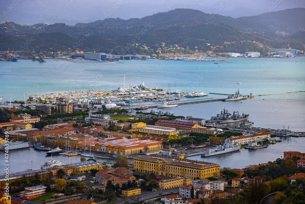 City of La Spezia in Italy - panoramic view - travel photography