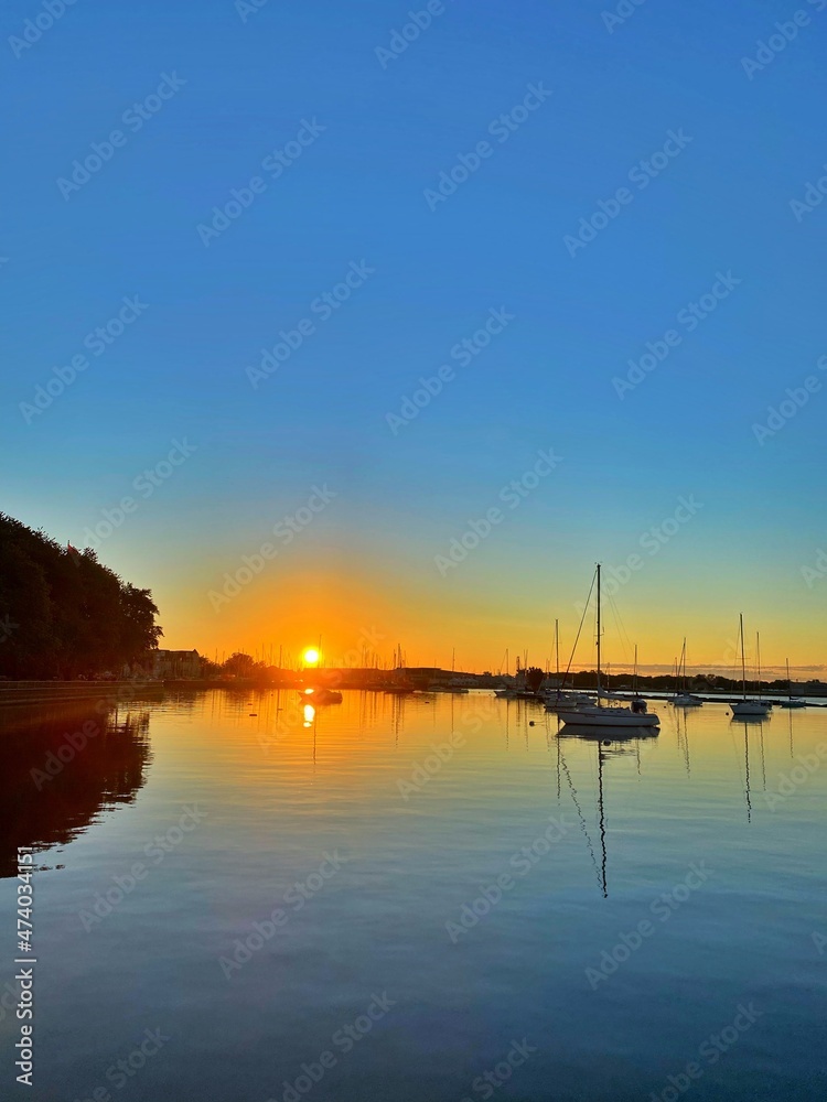 sunset on the lake