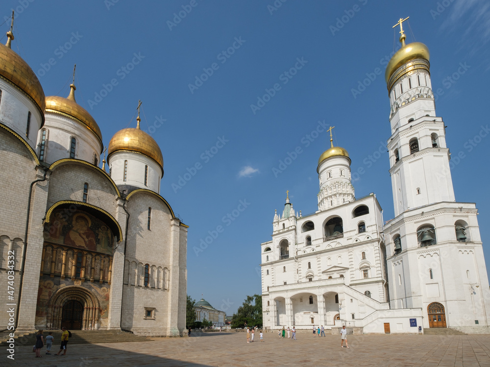 Dormition Cathedral and Ivan the Great Belltower, Moscow Kremlin, Moscow, Russia