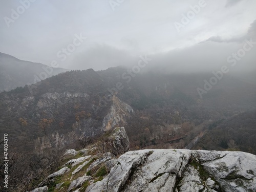 Mountain Landscape in Fog in Autumn 4