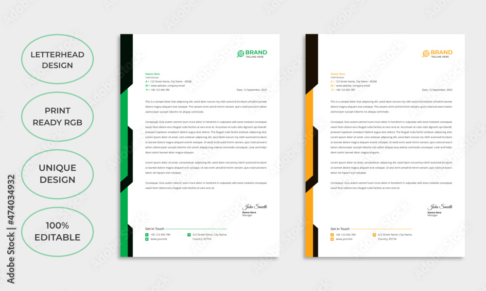 Creative corporate letterhead template design Creative corporate letterhead template design