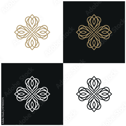 Mandala Ornament Pattern Heart Love Leaf logo design inspiration