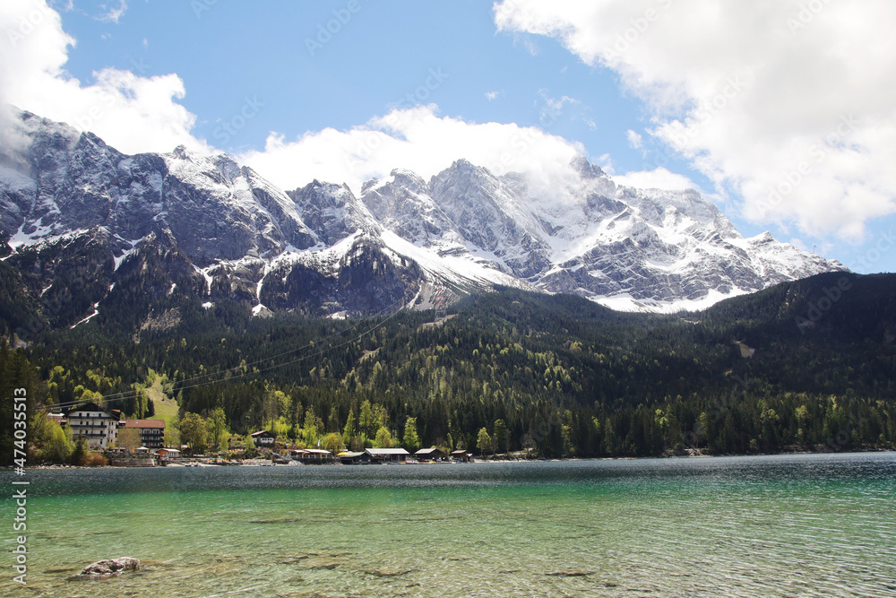 Eibsee lake in Garmisch-Partenkirchen, Bavaria, Germany Eibsee lake in Garmisch-Partenkirchen, Bavaria, Germany