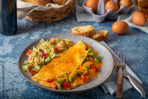 Egg omelette with peppers