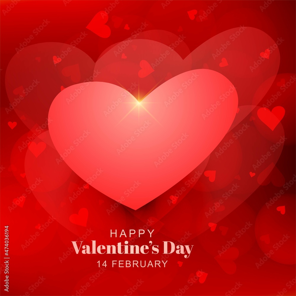 Beautiful heart valentines day gretting card background