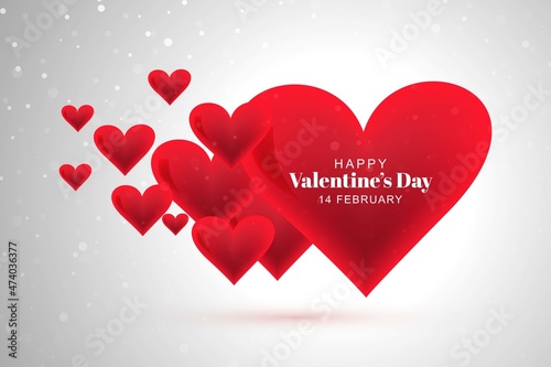 Happy valentines day lovely hearts greeting card background photo