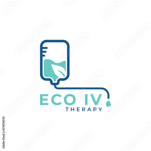 eco iv therapy logo design concept vector template