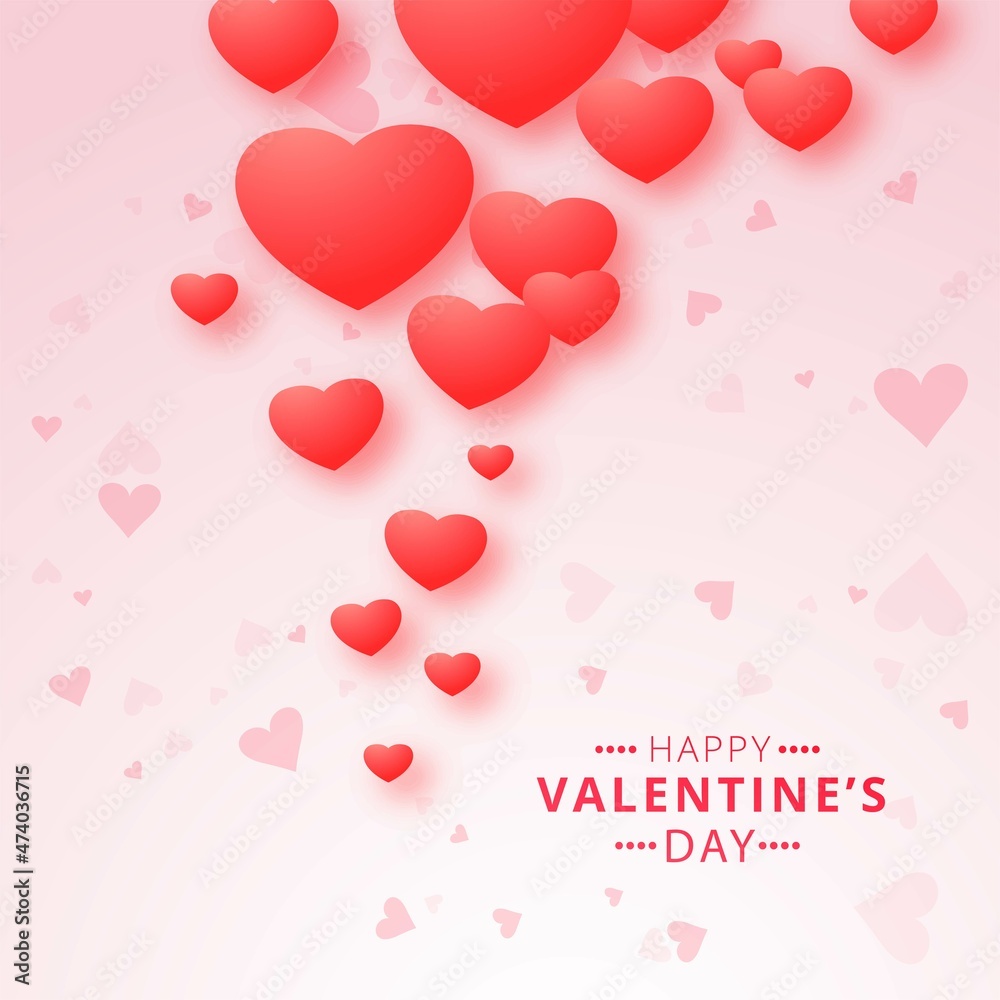 Valentines day greeting card with hearts background