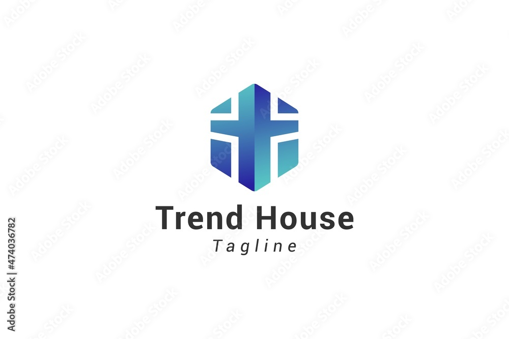 Letter t creative simple real estate hexagonal logo Letter t creative simple real estate hexagonal logo