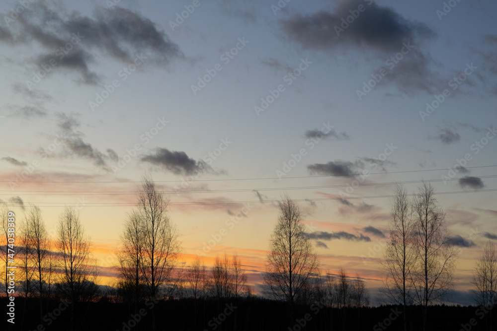 Obraz premium sunset over the river