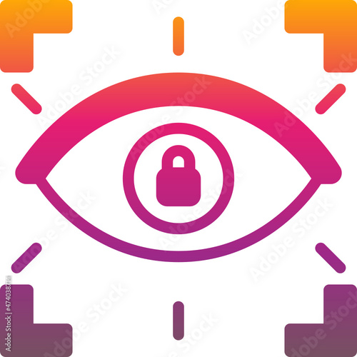eye recognition gradient icon