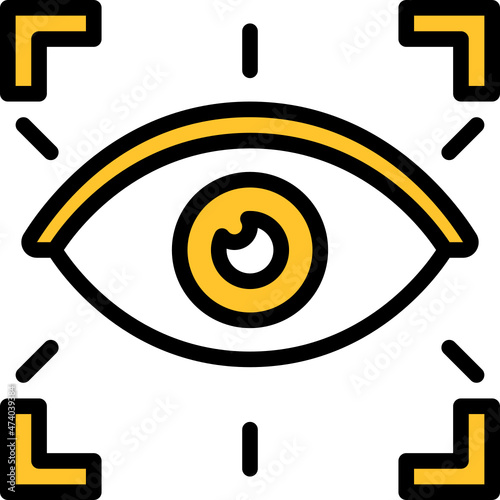 eye recognition one color icon