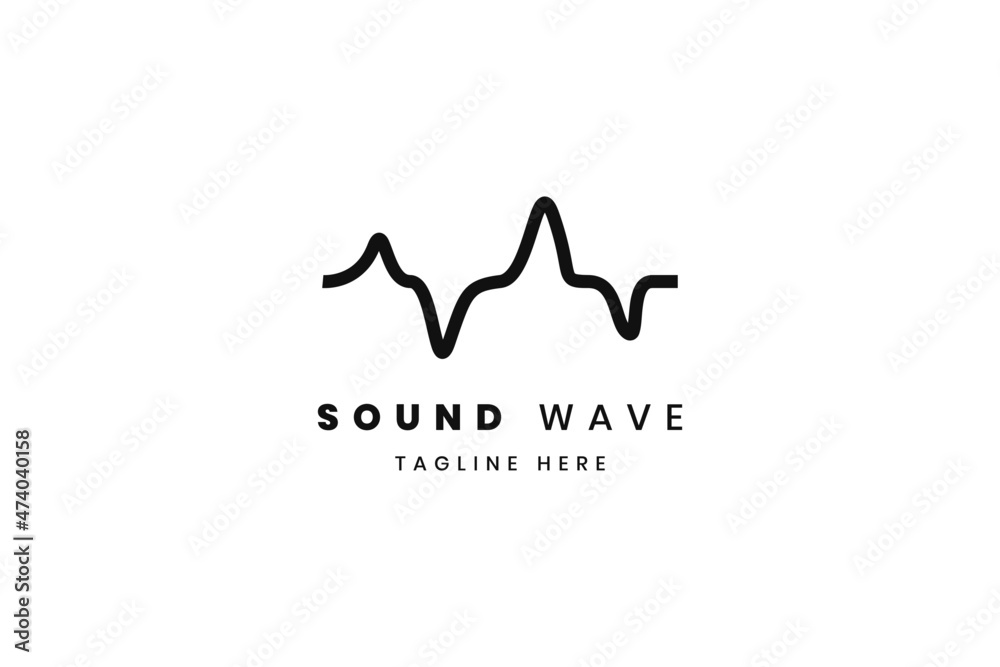 Vector logo on which an abstract image of a sound wave. Audio wave. Circle volume.